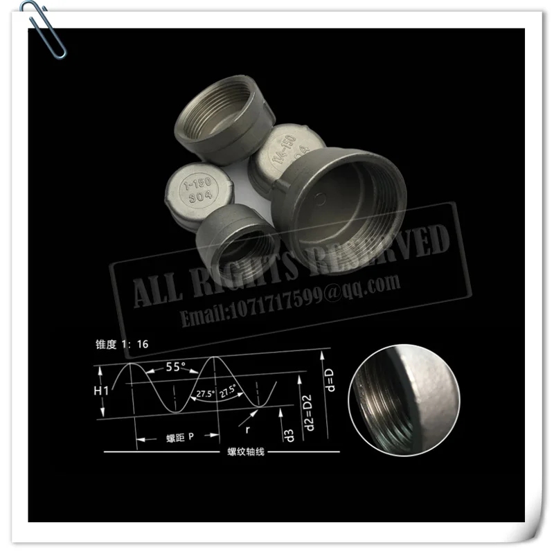 

Stainless Steel 304 Cast Pipe Fitting, Cap, Class 150, 1" NPT Female