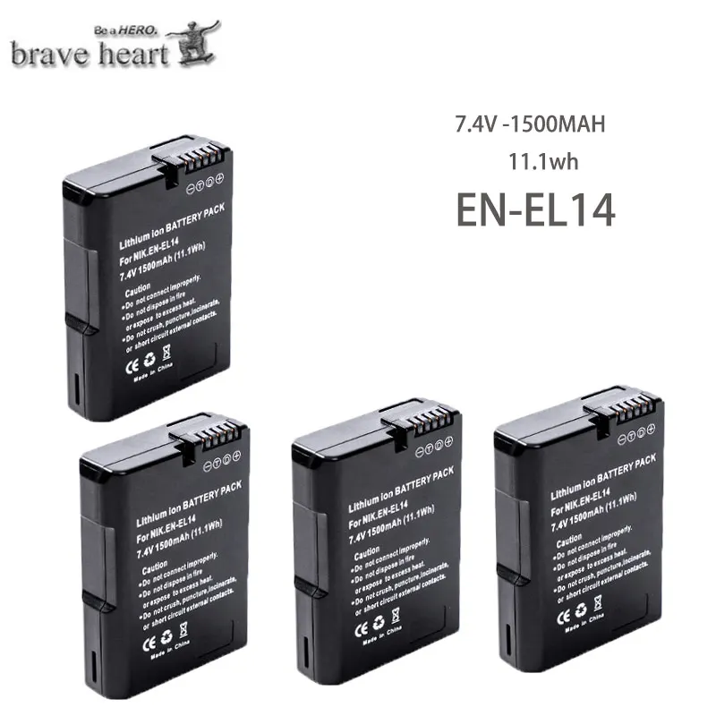 1500 мАч Эл 14 ENEL 14 EN-EL14A EN-EL14 RU EL14 EL14A EL14+ Батарея пакет для Nikon D5200 D3100 D3200 D5100 P7000 P7100