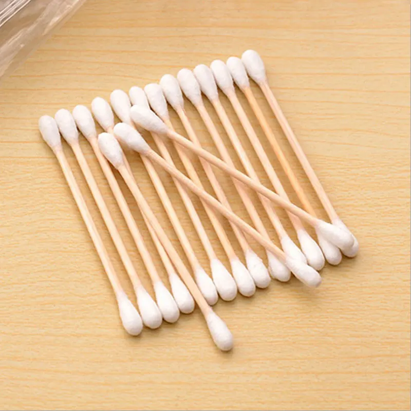 

5 Packs Women Beauty Makeup 100% Cotton Cotton Buds Make Double-head Wood Sticks Cleaning Cosmetics Health