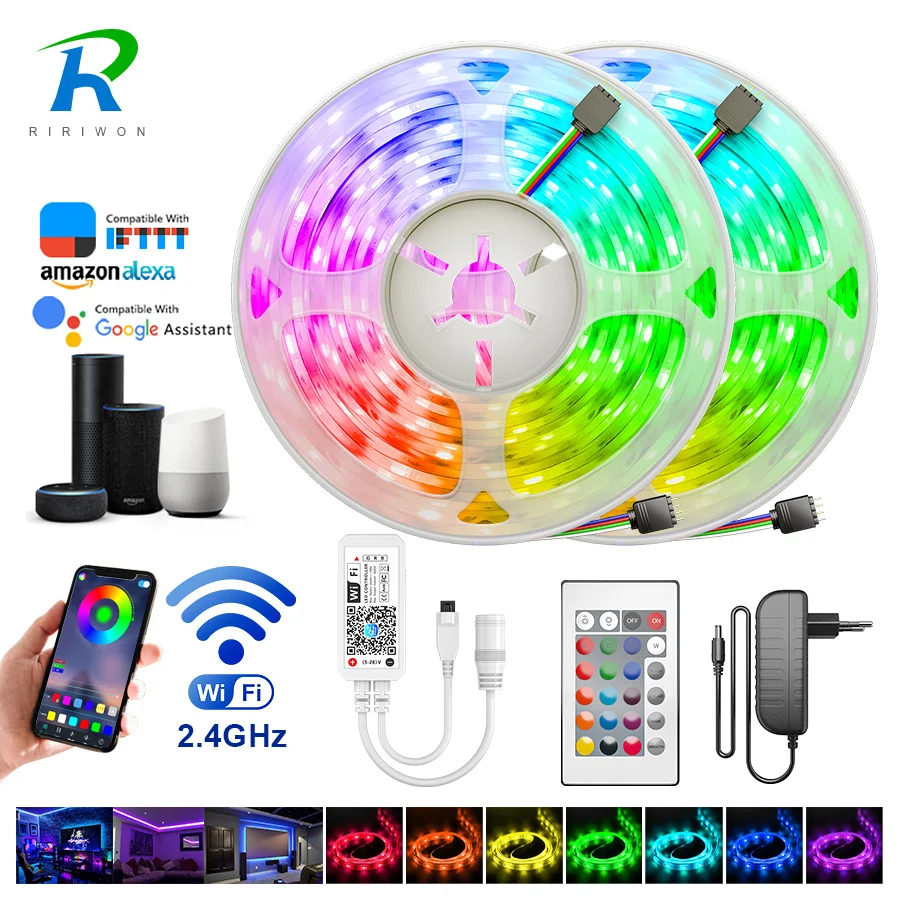 Светодиодный светильник RGBW RGB Водонепроницаемый 5 м 10 15 WiFi музыка управление