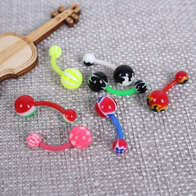 

Fashion Acrylic Stainless Steel Navel & Bell Button Rings Body Jewelry Hiphop/Rock Round