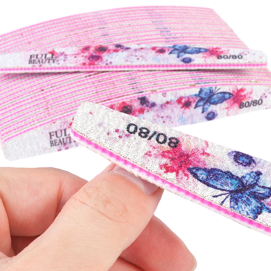 6 шт./лот профессиональные пилки для ногтей полулунообразный шлифовальный