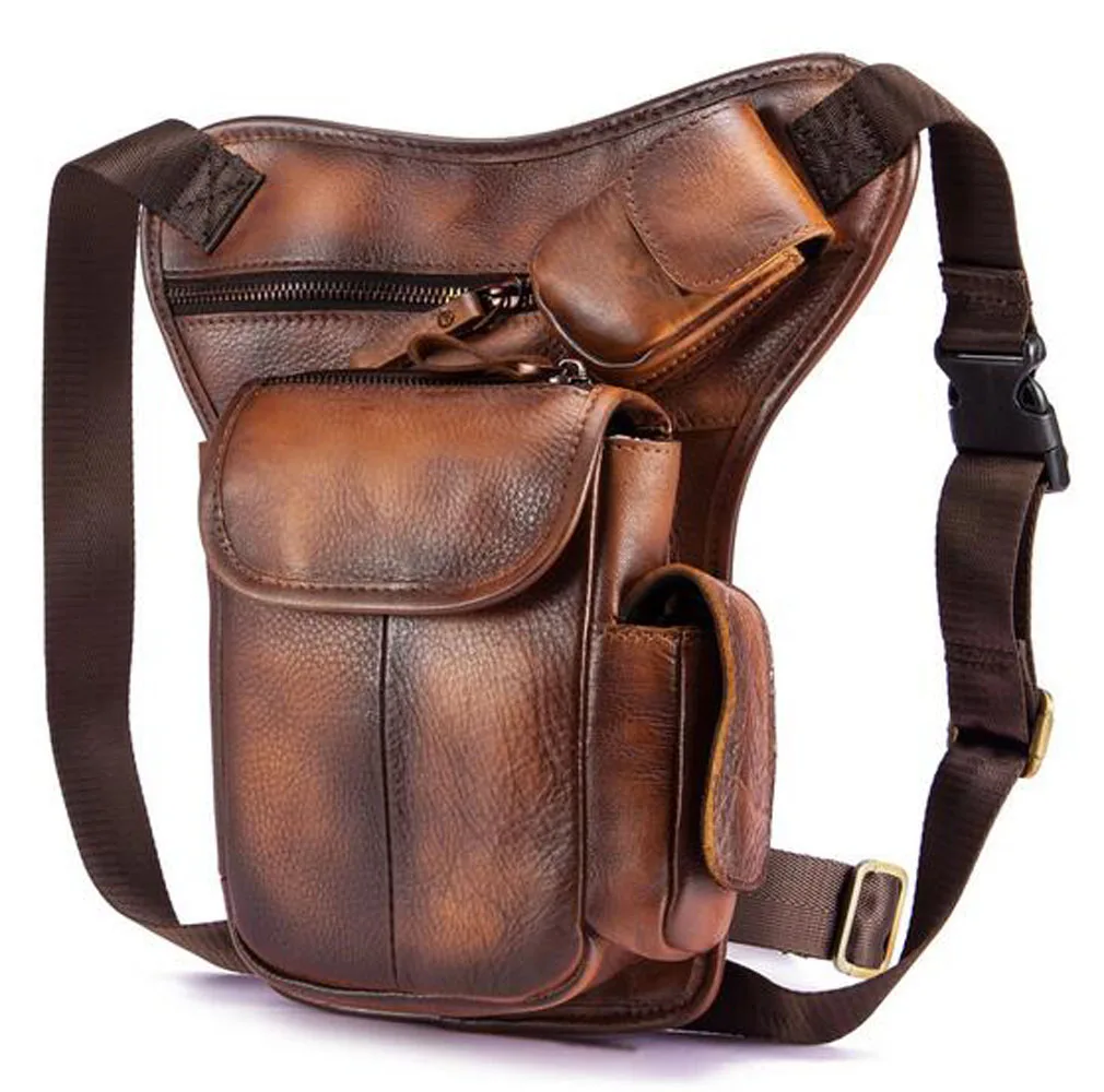 Мужская поясная сумка Crazy Horse/с воском из натуральной кожи винтажный тренд