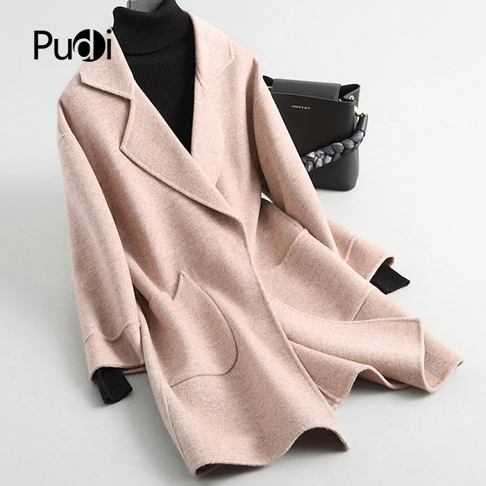 

A38089 Women Winter Warm Real Wool Jacket Vest Genuine Leisure Girl Coat Lady Jacket Overcoat