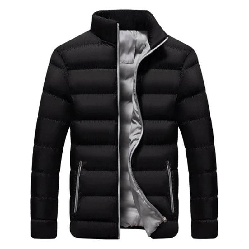 Мужская зимняя куртка, мужской пуховик, приталенная ветровка, стеганая верхняя одежда, куртка, плотный теплый Тренч на молнии, мужская одежд... от AliExpress WW
