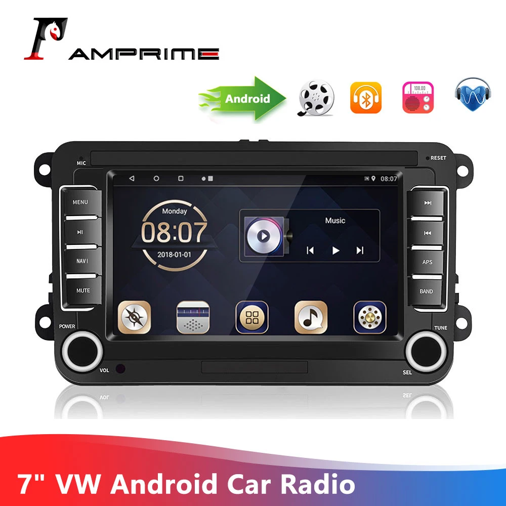 Автомагнитола AMPrime мультимедийный плеер на Android с 7 &quotсенсорным экраном GPS Bluetooth USB