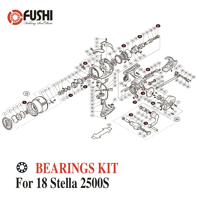 Рыболовная катушка из нержавеющей стали набор шарикоподшипников для Shimano 18 Stella