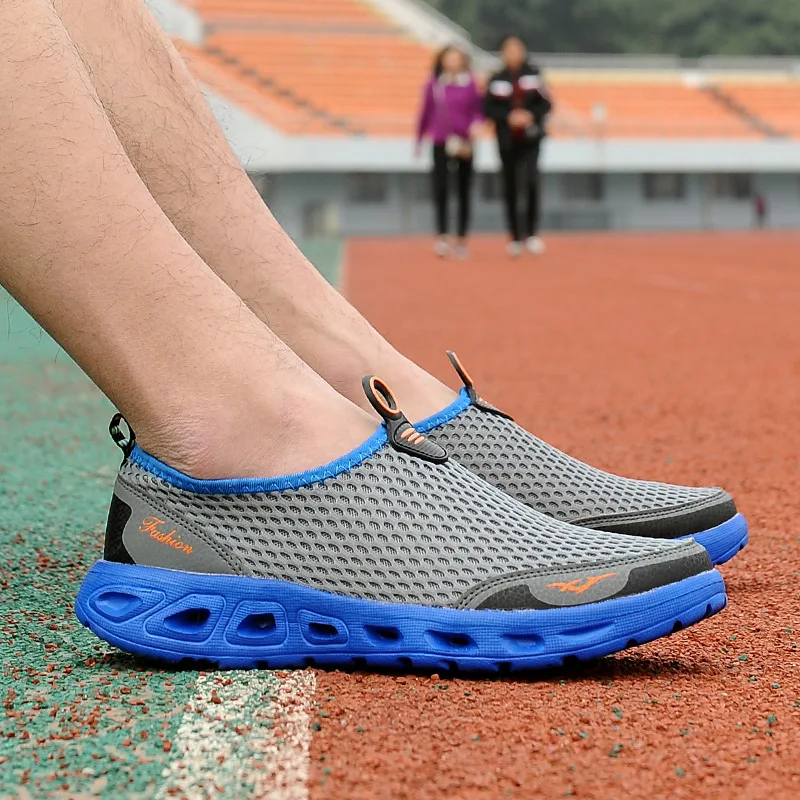 Туфли Coslony мужские сетчатые легкие дышащие туфли без шнуровки Повседневная