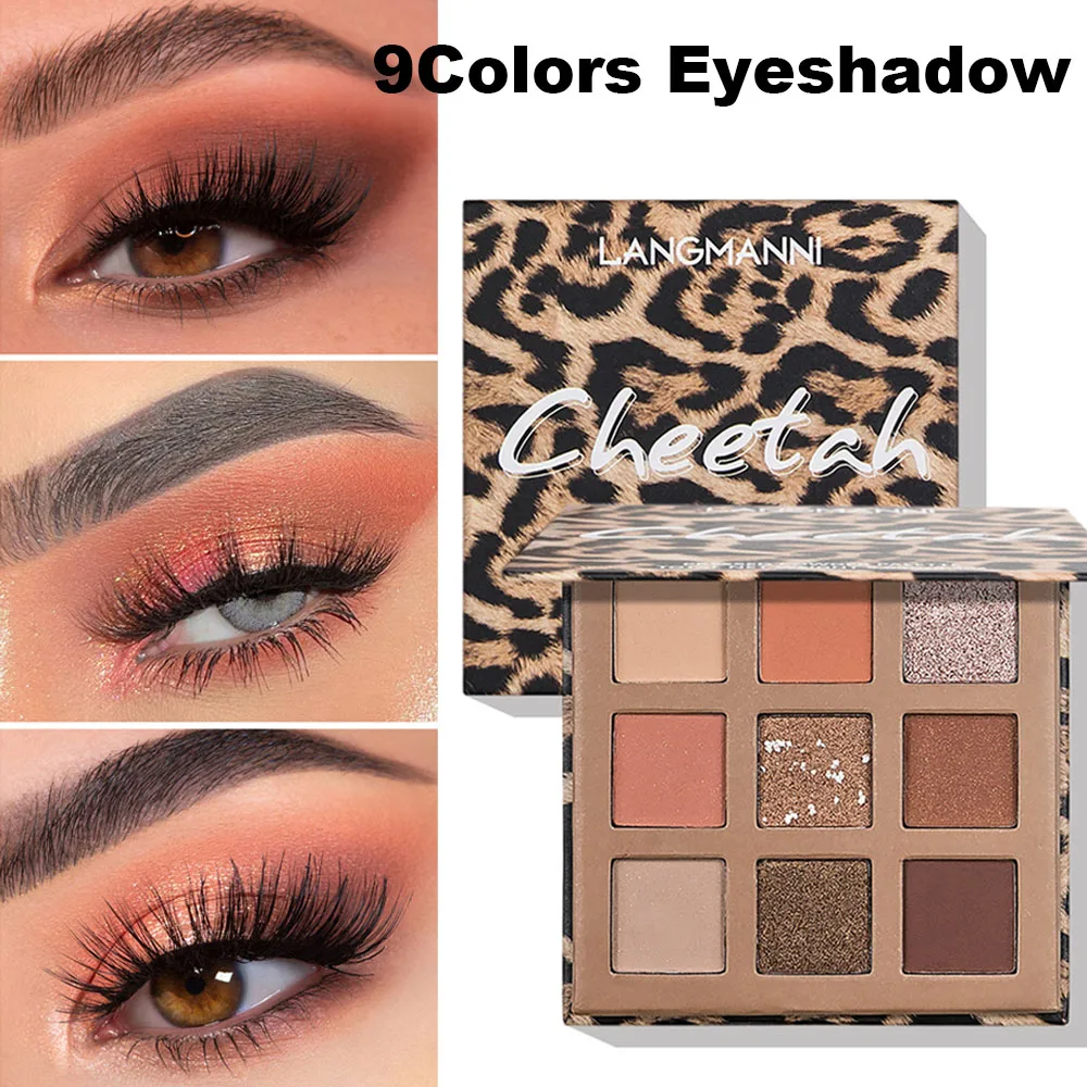 

9 Colors Rich Color Matte Glitter Eyeshadow Makeup Palette Snake/Griaffe/Cheetah Eyeshadow Palette Nude Brown Eye Pigments
