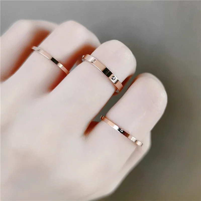 Набор колец из титановой стали для мужчин и женщин классические простые кольца