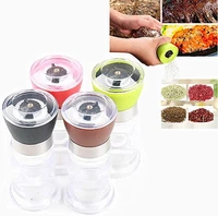 manual salt pepper grinder herb spice pepper grinder seasoning bottle transparent dust proof grinding kitchen gadgets