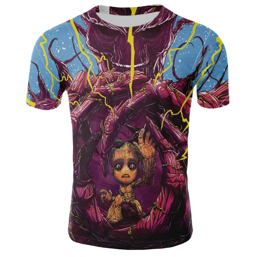 

Kawaii Groot O-Neck Men T-shirt Summer 3D Print T-shirt Harajuku Style Girls Clothes Punk Hip-Hop Women Clothing Funny Film Tops