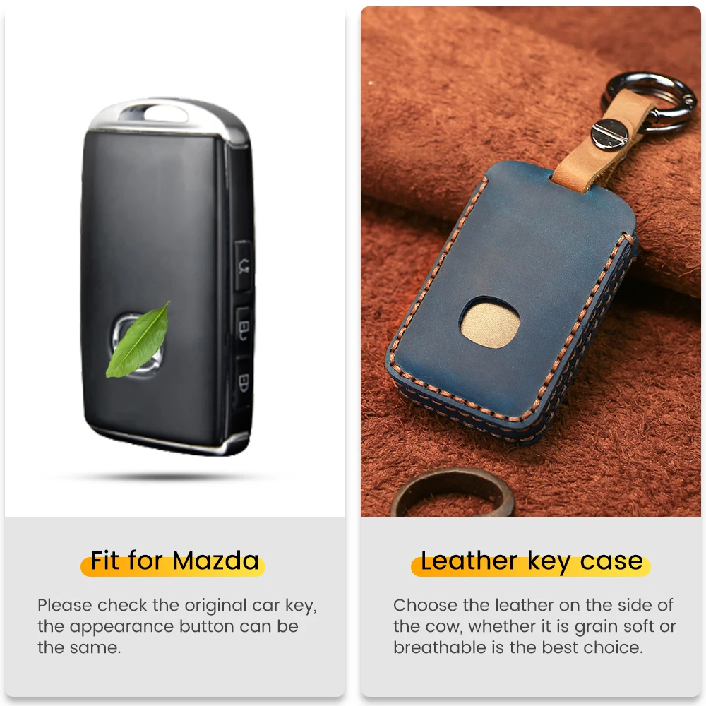 Чехол KEYYOU для автомобильного ключа из натуральной кожи чехол Mazda 3 Alexa CX4 CX5 CX8 2019 2020