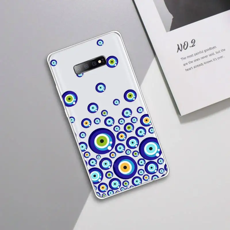 

Evil Eye Third Eye pattern luxury shell Phone Case Transparent For Samsung Galaxy A 71 21s S note 8 9 10 plus 20 ultra
