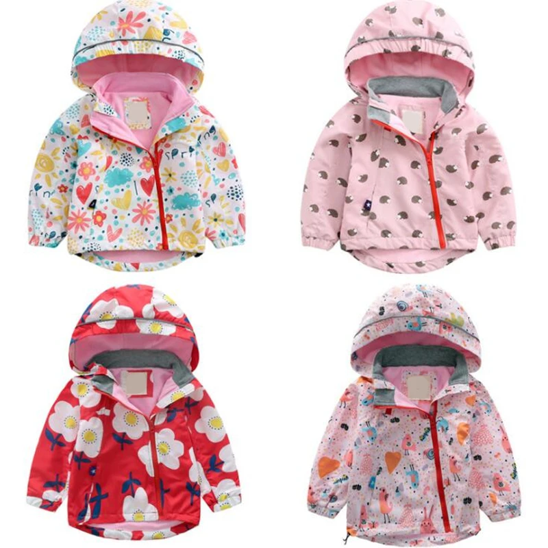 LILIGIRL Baby Boys Jacket Hooded Print Girls Windbreaker for Children's Tops Clothes Coat Waterproof Plus Velvet Kids Jackets | Детская