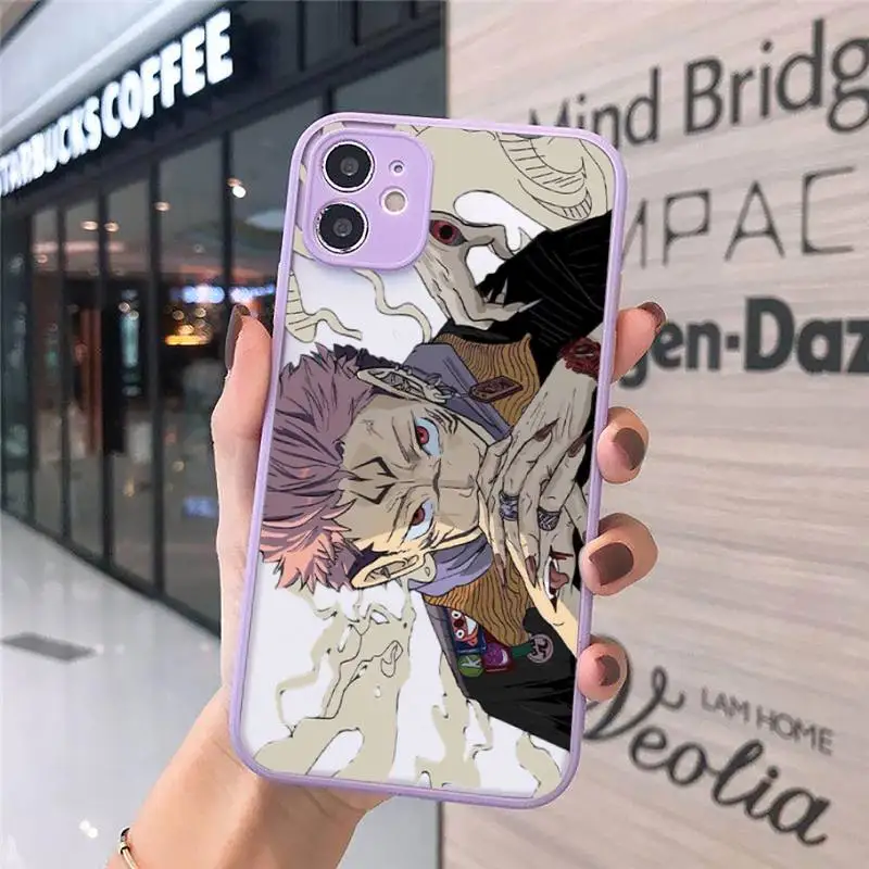 

Anime Jujutsu Kaisen Phone Cases Matte For iPhone 12 Mini 11 Pro XR XS Max 7 8 Plus X Hard PC Back Cover