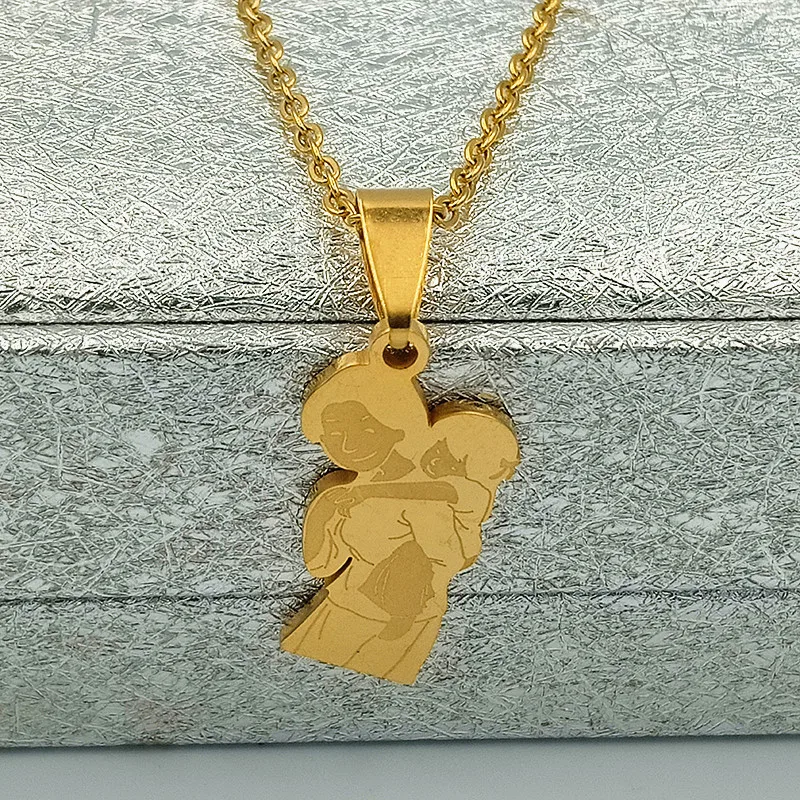 Простое Ожерелье из нержавеющей стали подвеска для мамы и дочки Очаровательное