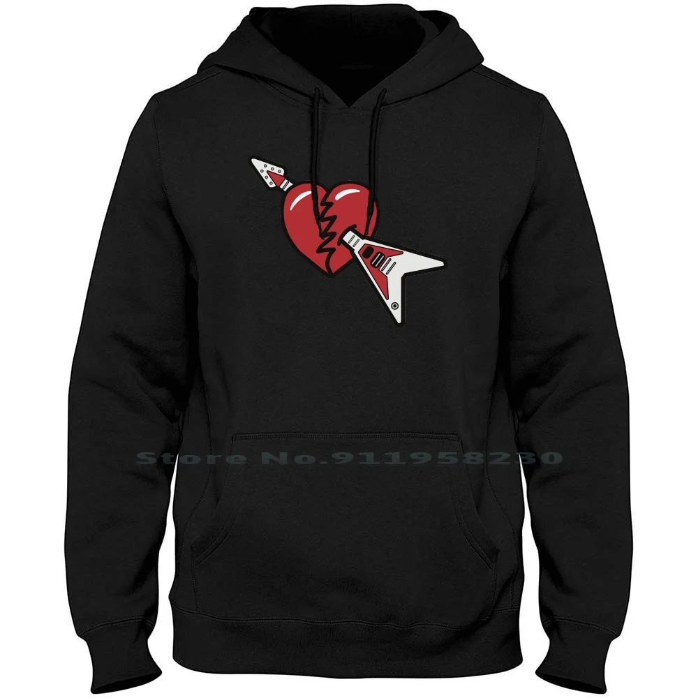 

Heartbroken Men Women Hoodie Pullover Sweater 6XL Big Size Cotton Popular Guitar Broken Trend Music Heart End Ear Bro Art Ok Ny