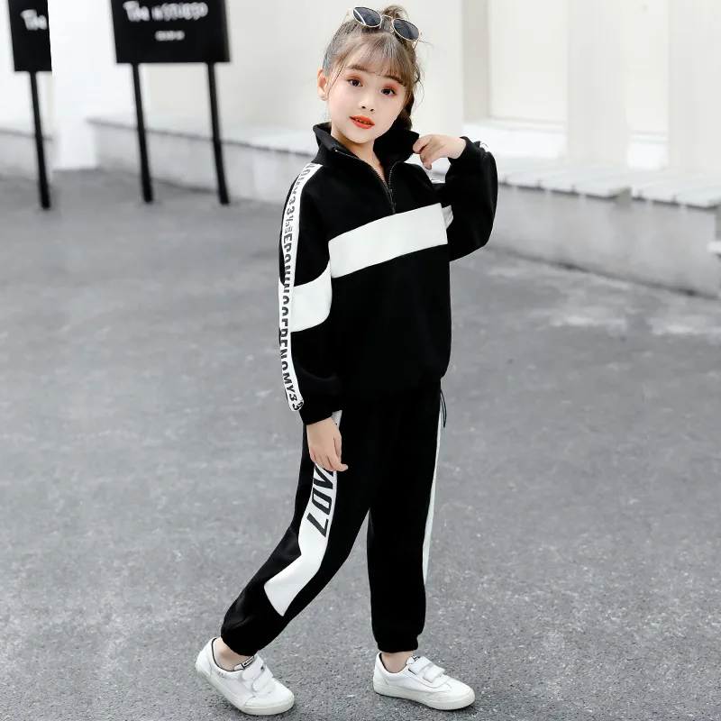 Girl Autumn Winter Sports Clothes Costume Outfit Suit Kids Tracksuit Clothing Set Kids Korean Sweater Tracks Teen Casual Sports