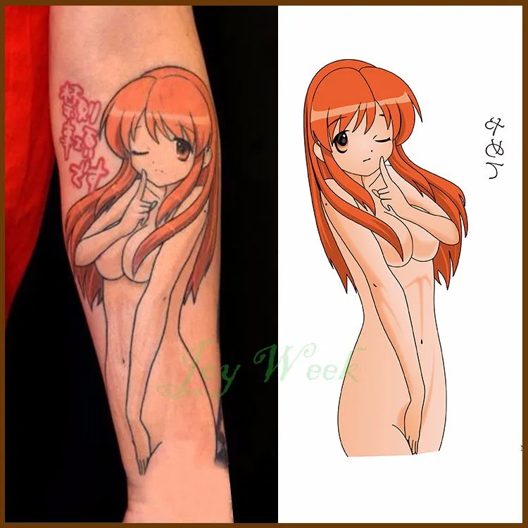 Водостойкая Временная тату-наклейка большой размер японская манга аниме