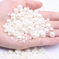 half round pearls ivory new design many sizes imitation resin wrinkle pearls beads gem for jewelry making diy craft decoration