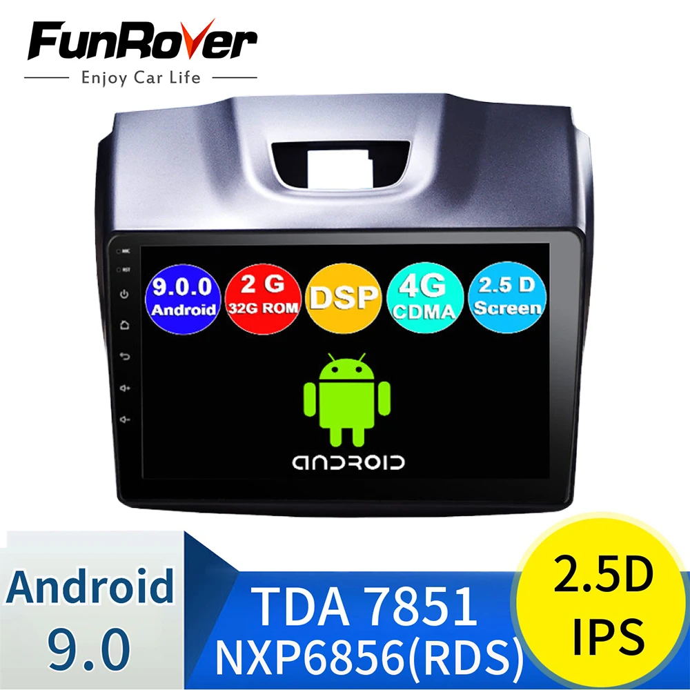 FUNROVER android 9,0 2.5D+ ips 2 din Автомобильный Радио мультимедийный плеер для Trailblazer Chevrolet Colorado S10 Isuzu D-max MU-X dvd navi