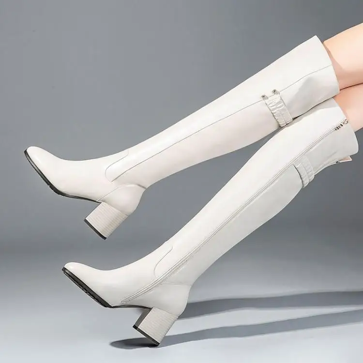 Сапоги до колена женские сапоги сезон осень-зима для верховой езды на среднем