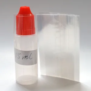 200 шт.лот Прозрачная ПВХ термоусадочная пленка-трубка для жидкости 15 мл полиэтиленовыеПЭТ бутылочки-капельницы термоусадочная пленка Бесплатная доставка