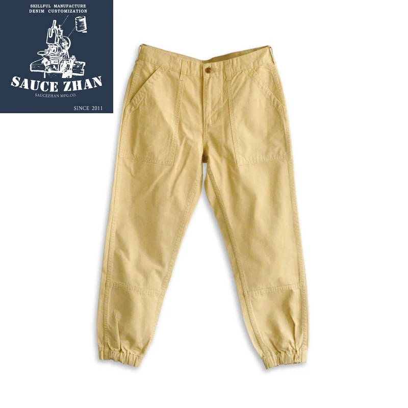 SauceZhan осенние мужские брюки повседневные Чино хаки Ретро Винтажные спортивные