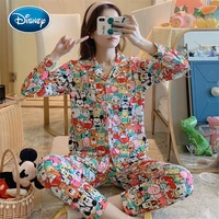 disney cartoon mickey graffiti pajamas female spring and autumn long sleeved fashion cute young ladies autumn winter suit