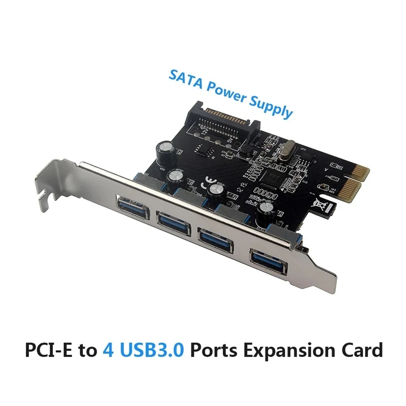 PCI E до 4 портов USB3.0 карта расширения Express адаптера с интерфейсом питания SATA для