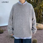 Разборный осенне-зимний свитер, мужской повседневный свободный мужской свитер, однотонный вязаный пуловер, мужской
