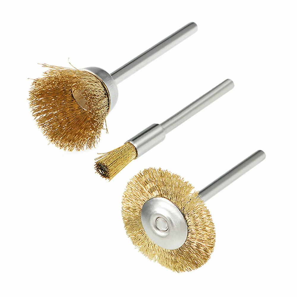 

45pcs/Set Brass Wire Wheel Brush Rotary Grinder Drill Attach Polishing Tools Paint Remover Power Tool Accessories