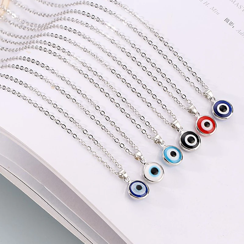 

1PC Turkish Crystal Evil Eyes Pendant Necklace For Womens Jewelry Gold Color Clavicle Chains Necklaces
