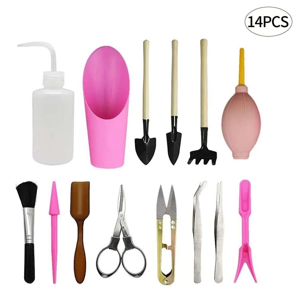 

14PCS Garden Transplanting Kit DIY Accessories Sowing Succulents Care Transplant Tools Gardening Hand Planting Mini Tools Set