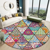 2021 newest round pattern design 3d flower flannel carpet for bedroom living room decoration maison children yoga mats alfombra