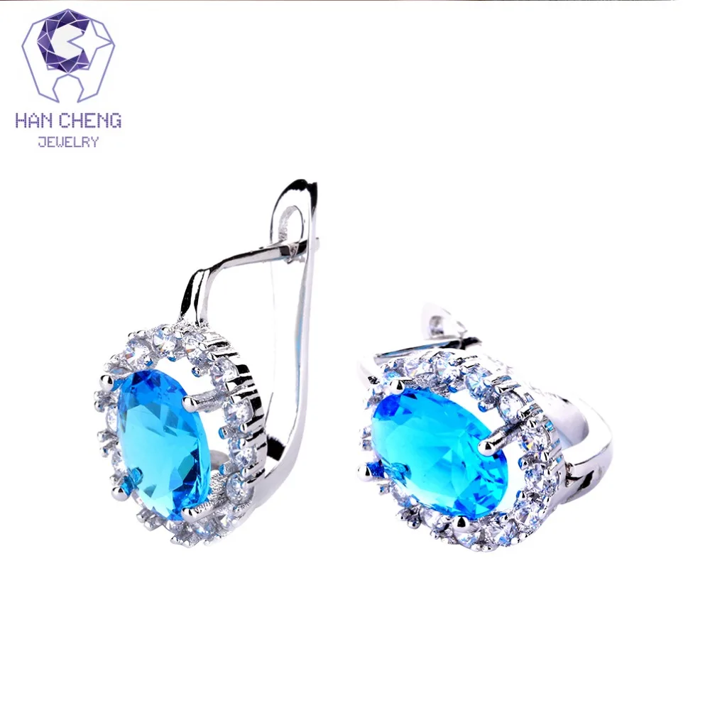 HanCheng новые модные Очаровательные Полые Круглые посеребренные серьги-гвоздики с