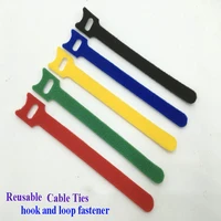 100pcs wholesale 12150mm nylon reusable cable ties with eyelet holes back to back cable tie nylon hook loop fastener tape strap