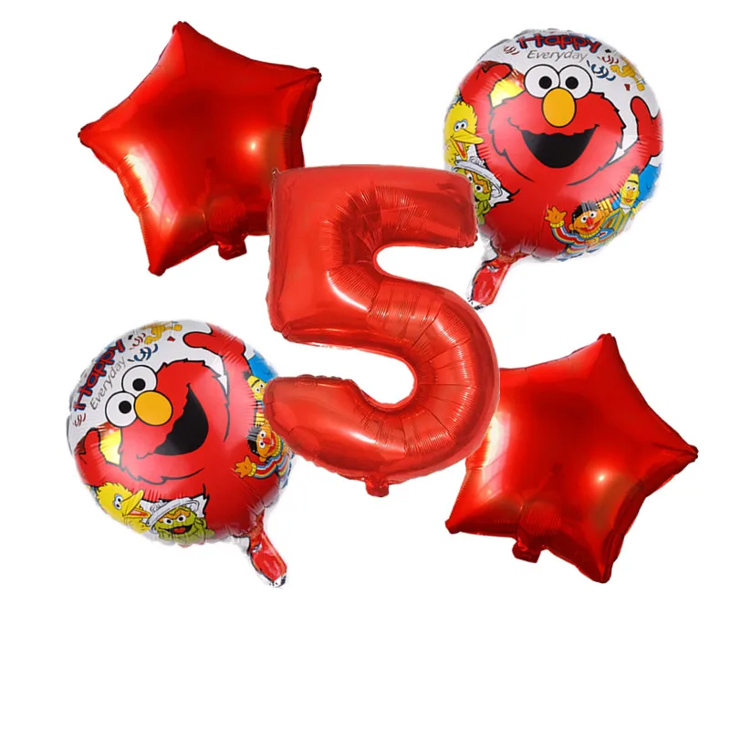 5 шт./компл. шары Улица Сезам с мультяшными цифрами украшения для дня рождения