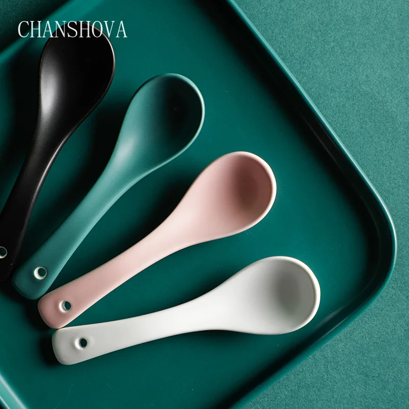 Керамическая ложка CHANSHOVA фарфоровая суповая столовые приборы домашняя кухонная
