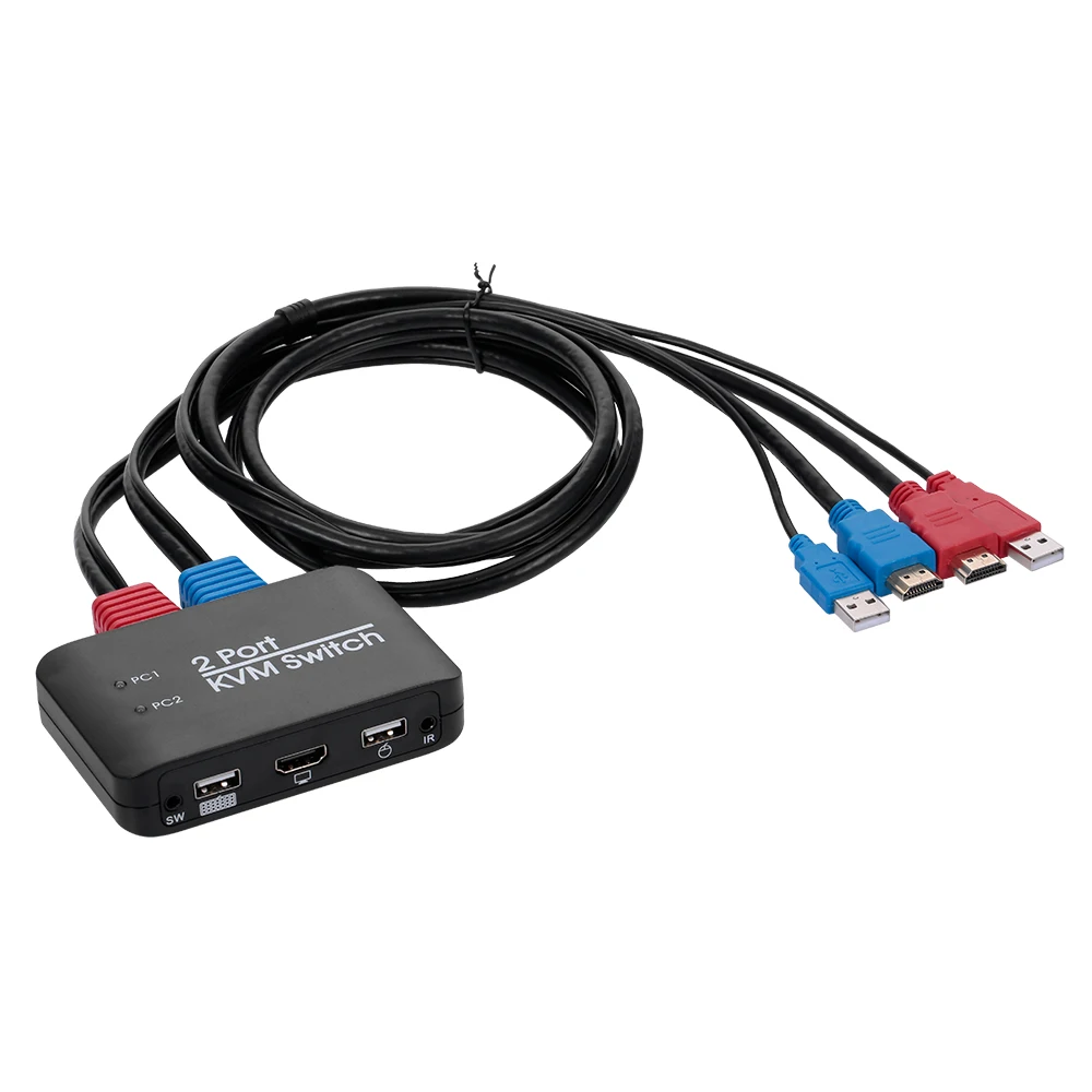 KVM переключатель с 2 портами USB2.0 HD 0 4K поддержка порта U диска переключение горячей