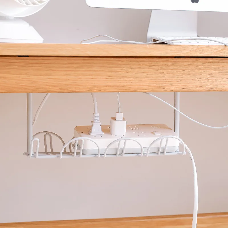 

Cable Storage Shelf Under Table Storage Rack Wire Management Shelf Wire Cord Power Strip Adapter Organizer Cable Organizer