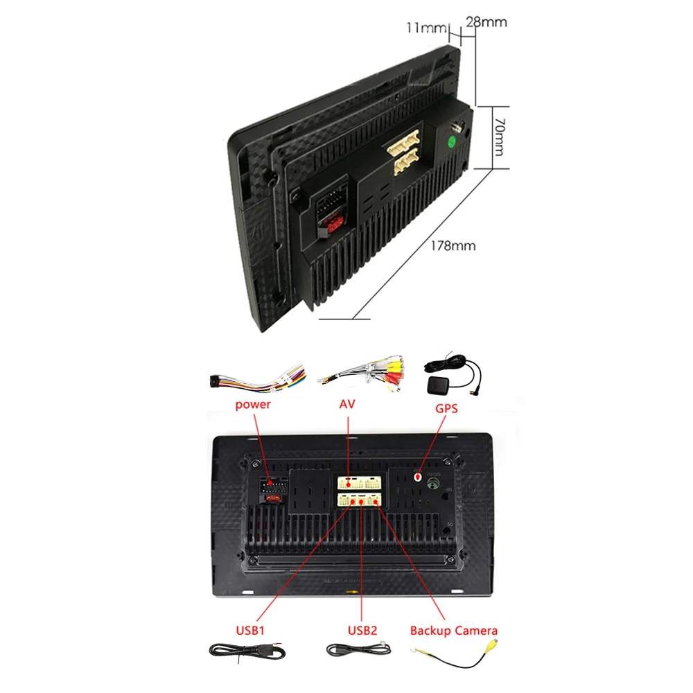 9-дюймовое автомобильное радио на Android 2 Din Мультимедийный плеер GPS-навигация Автомобильный стерео WIFI Bluetooth Внешний микрофонная камера.