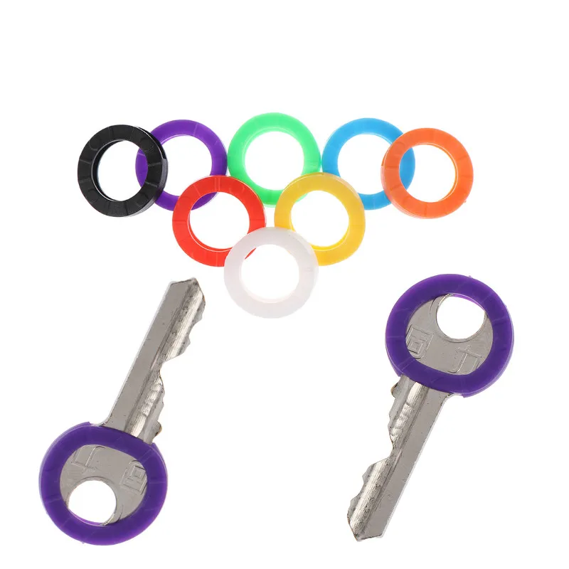 

32pcs Bright Colors Hollow Multi Color Rubber Soft Keys Locks Cap Key Covers Topper Keyring Elastic Case Round Soft Silicone