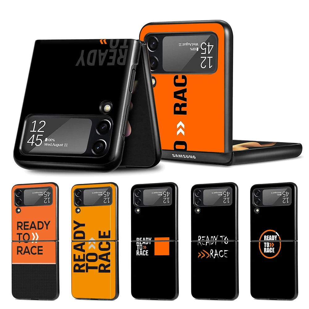 

Cell Phone Case for Samsung Galaxy Z Flip3 5G Black Coque Z Flip 3 Hard PC Luxury Cover Zflip3 Funda Capa Fashion Ready To Race