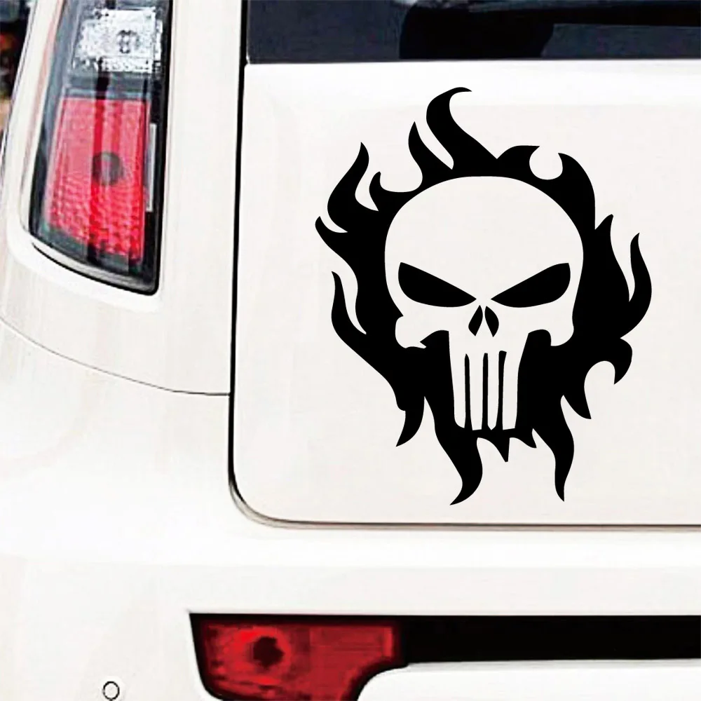 

Creative Punisher Car Wrap Funny Motorcycle Car Styling Vinyl Stickers On Car