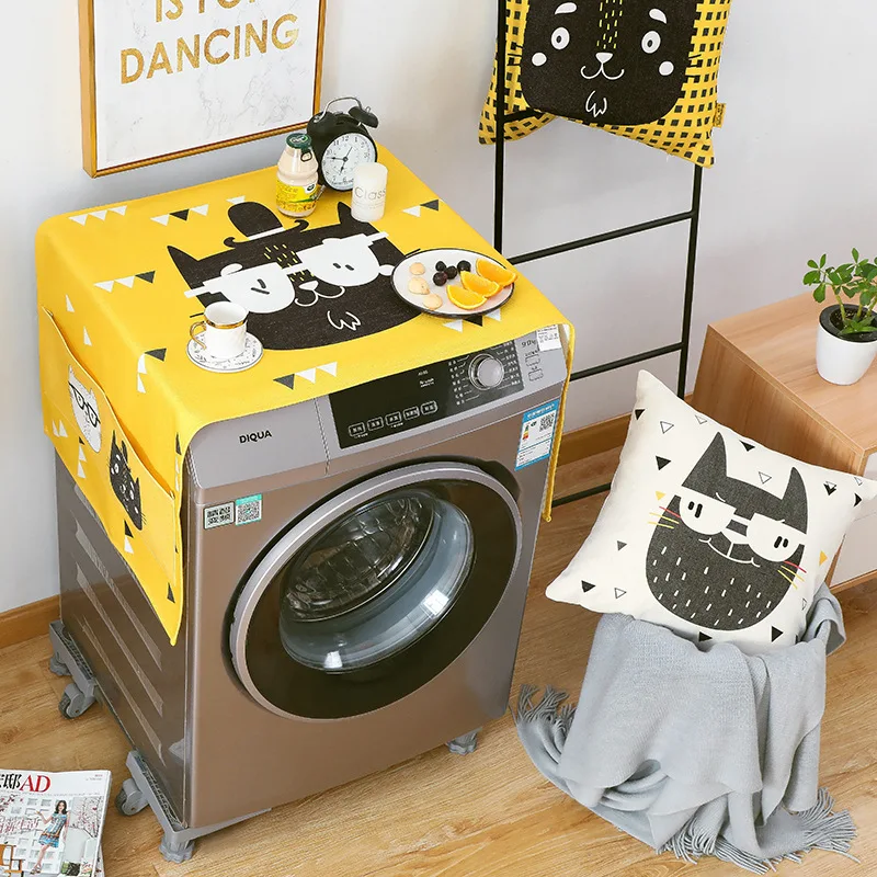 Мультяшная кошка стиральная машина покрывает непромокаемое полотенце хлопок