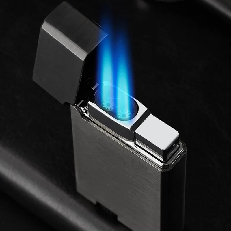 

Creative Double Fire Open Flame Cigarette Lighter Portable Metal Lighters Torch Windproof Gas Lighters Cigar Butane Lighters