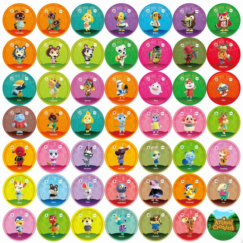 

48Pcs/lot Series 5 Circular Card NO.401~448 Animal Amxxbo Acroxing New Data Ntag215 NFC Game Tag