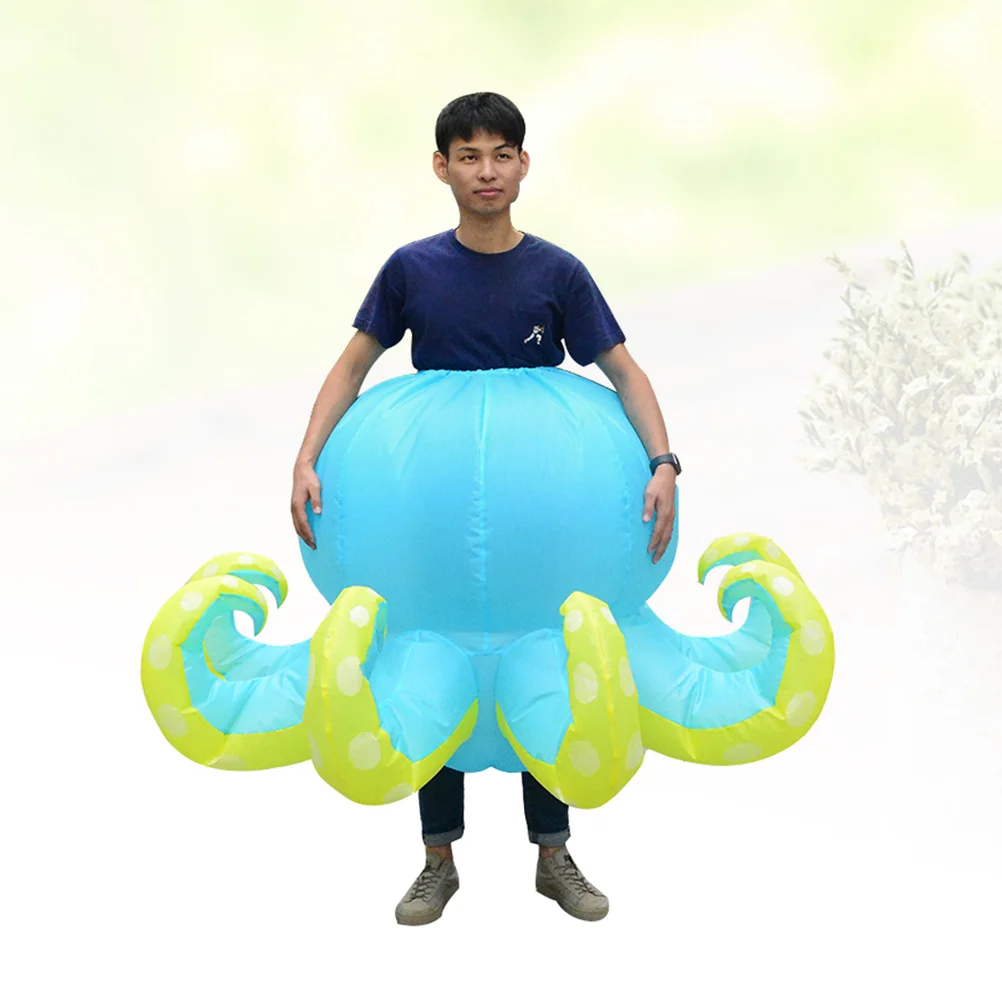 

Надувные костюмы в виде осьминога, надувной костюм для вечевечерние, костюмы для косплея без батарейки (Небесно-голубой) z8